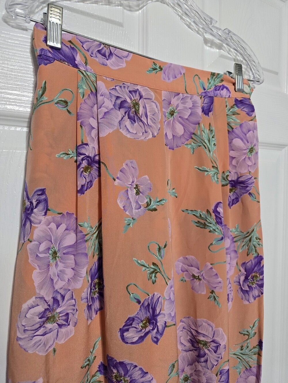 Ralph Lauren Made In Italy Floral Peach Wide-Leg Size 8 - Picture 5 of 8